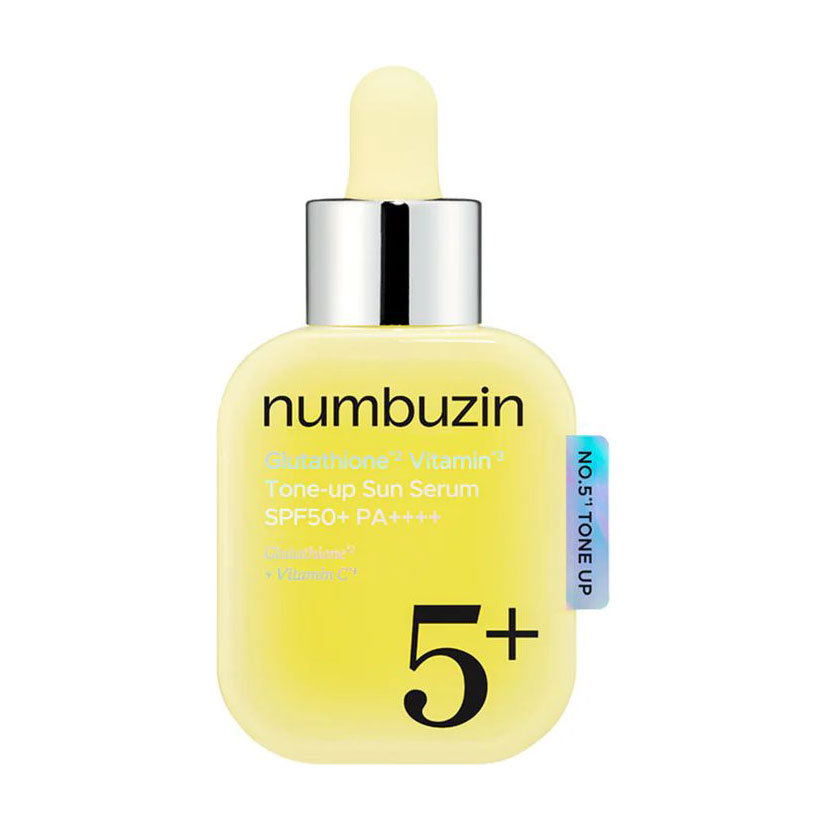 Сонцезахисна сироватка для обличчя Numbuzin No.5+ Glutathione Vitamin Tone-Up Sun Serum, SPF 50+ PA++++, 30 мл